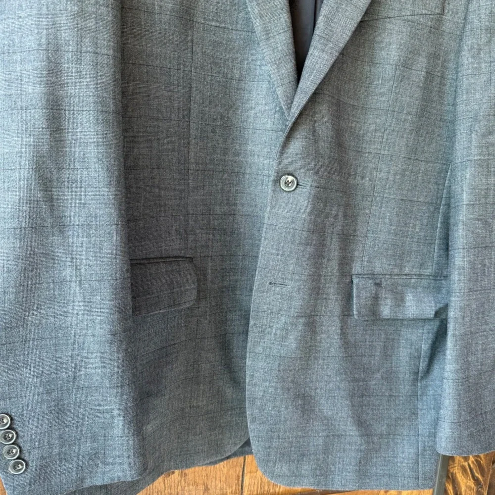Jos. A. Bank 1905 Blazer Mens 46R Gray Glen Plaid Slim Fit Sport Coat